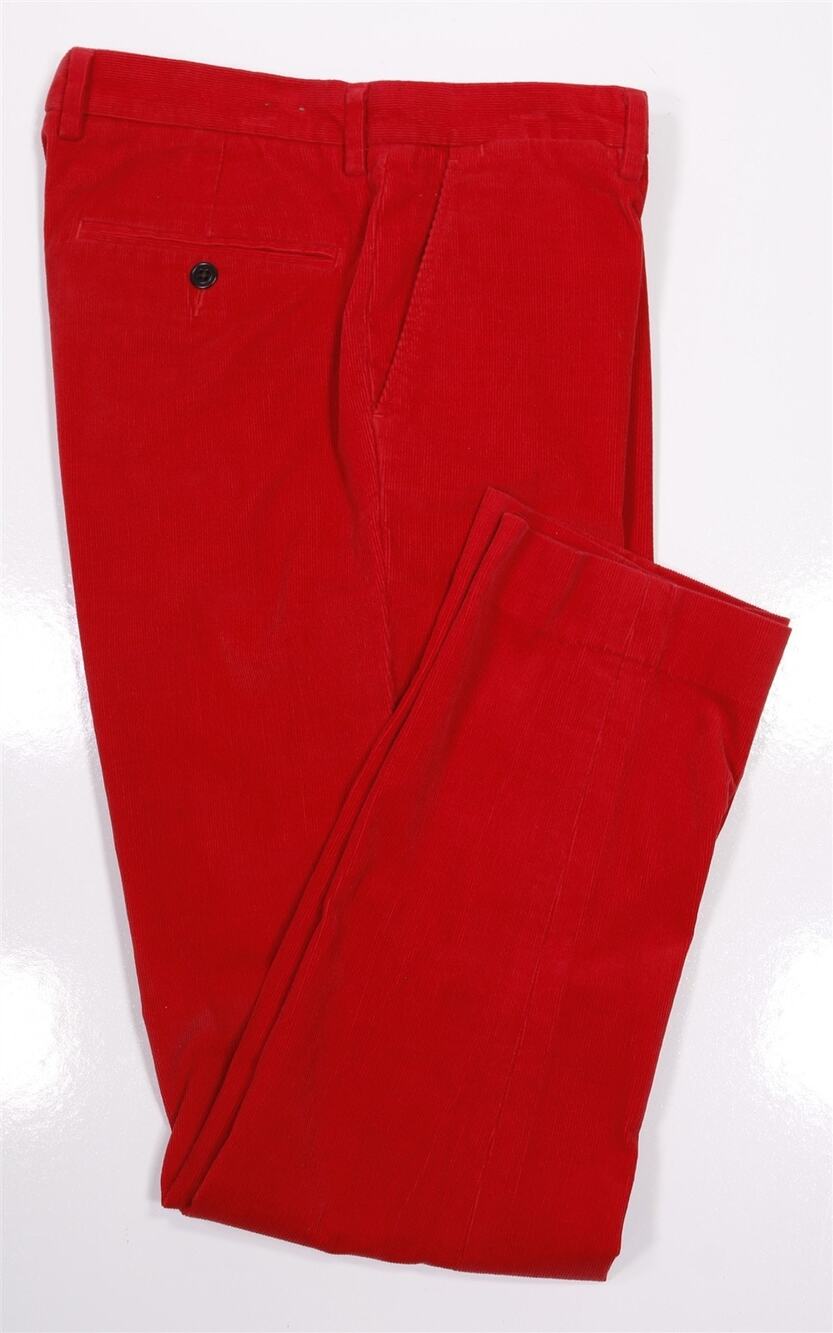 J Crew Mens Bowery Slim Fit Red Cotton Corduroy Pants Trousers 30x30